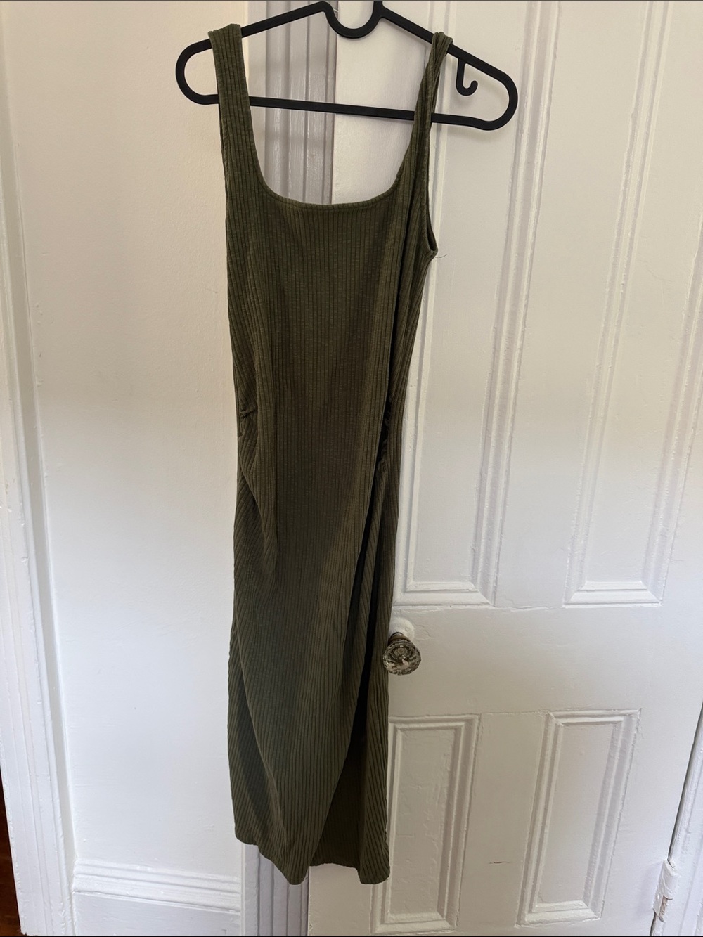 Old Navy Maternity Olive Ribbed Tank Midi Dress
